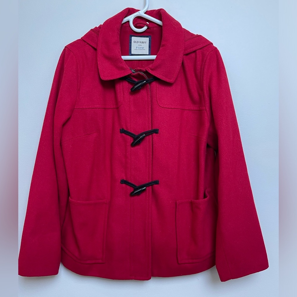 OLD NAVY PEA COAT - Size XL, Red - Picture 2 of 6